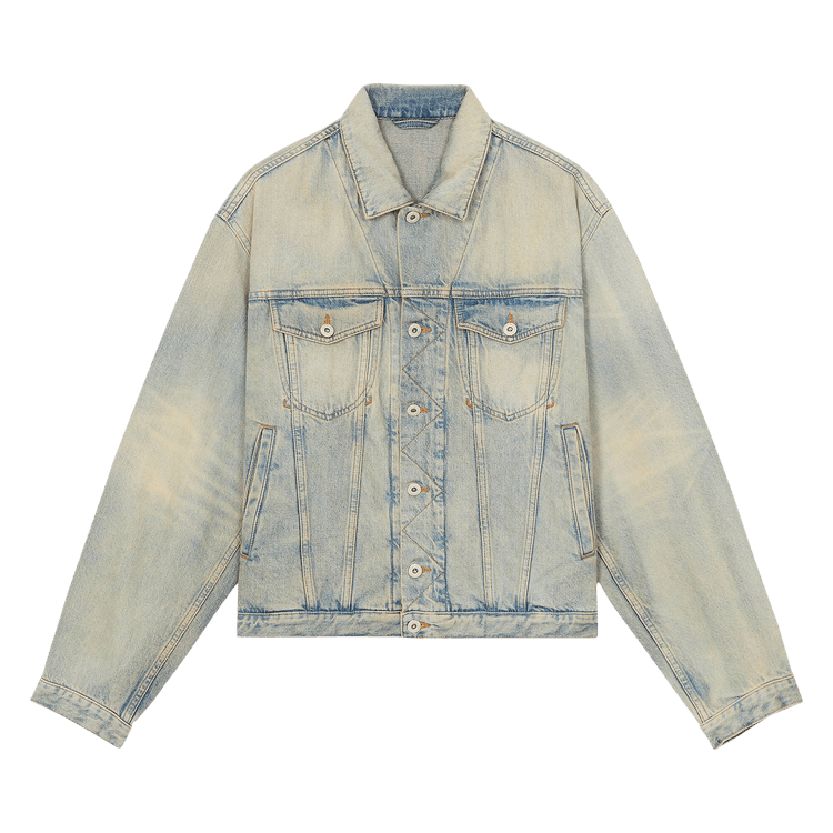 Kenzo Drawn Varsity Denim Trucker Jacket "Dirty Denim"