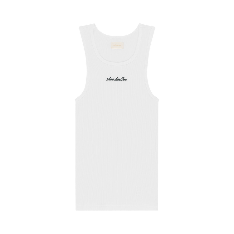 Aimé Leon Dore Embroidered Logo Tank Top "Bright White"