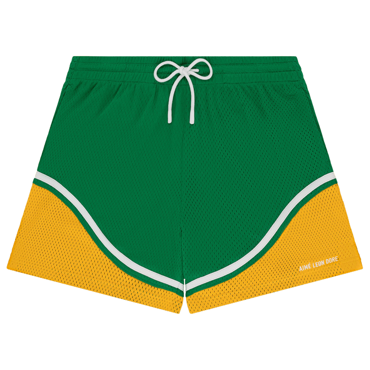 Aimé Leon Dore Colorblock Court Short "Green/Yellow"