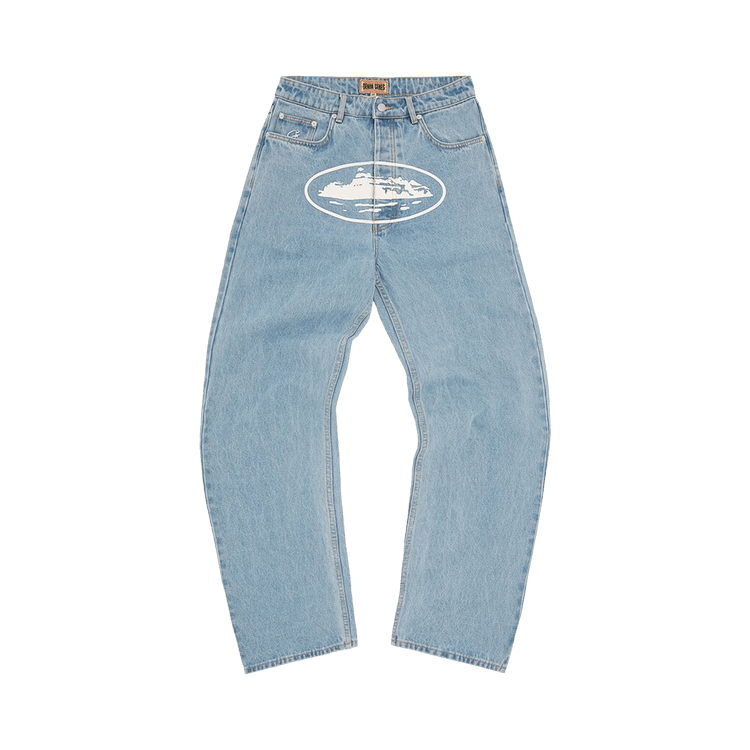 Corteiz Alcatraz Baggy Jeans "Washed Blue"