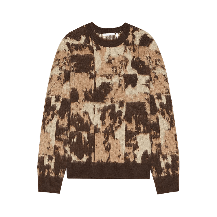 Helmut Lang Jacquard Crewneck Sweater "Camel"