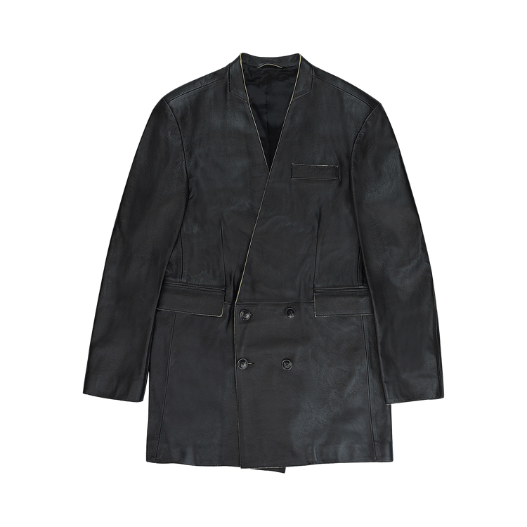 Martine Rose Leather Double Breasted Jacket "Black"