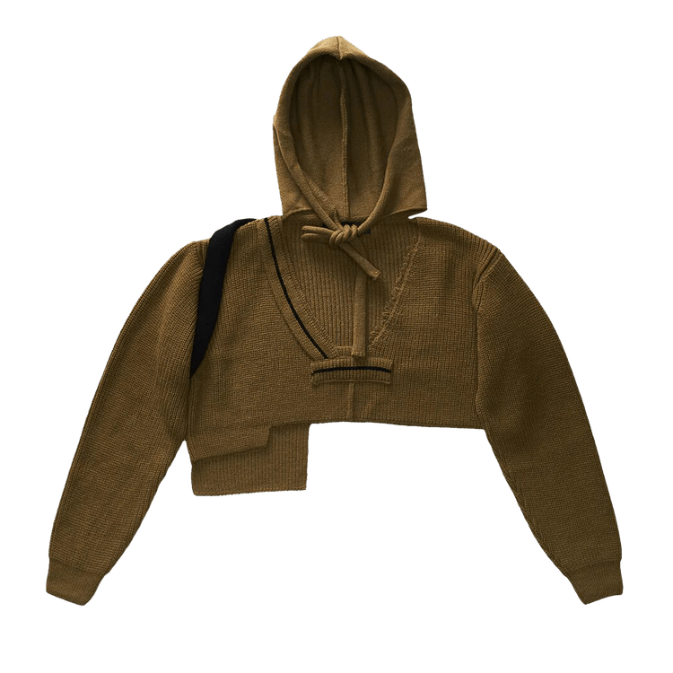 Ottolinger Knit Open Neck Hoodie "Green"