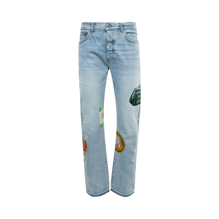 Amiri Travel Patch Straight Jean "Perfect Indigo"