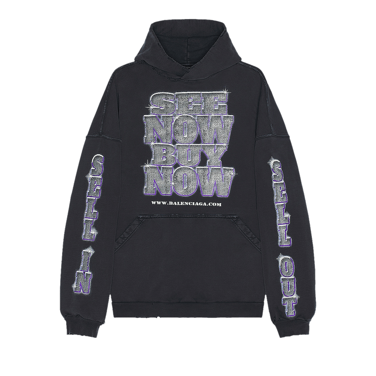 Balenciaga Large Fit Hoodie "Faded Black"