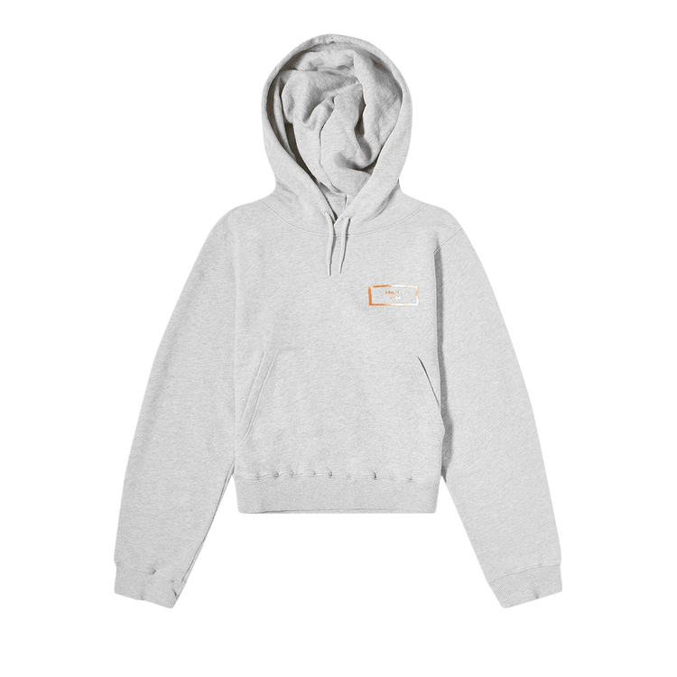 Martine Rose Shrunken Hoodie "Grey Marl/Box Logo"