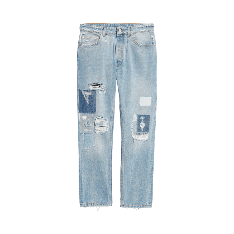 Palm Angels Destroyed 5 Pockets Denim "Light Blue"