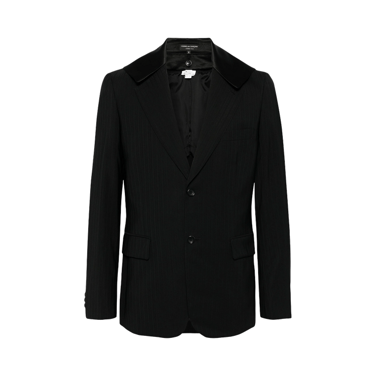 Comme des Garçons Homme Plus Stripe Curved Pocket Jacket "Black/Black"