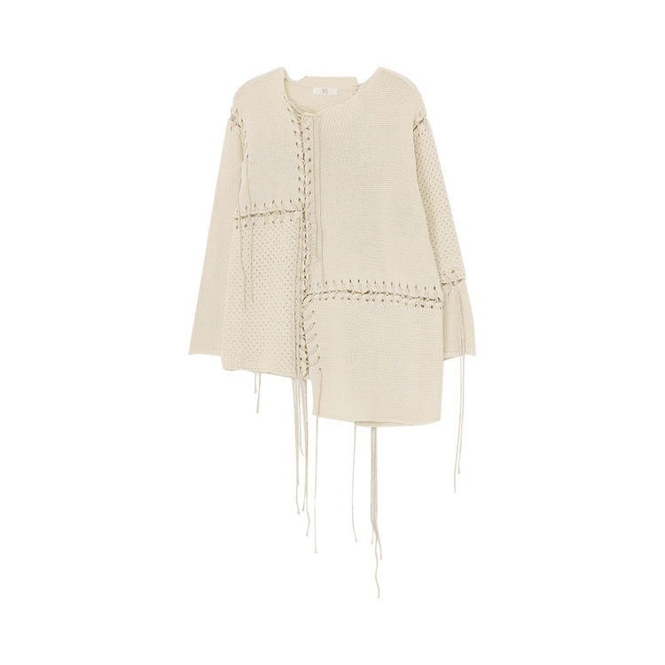 Y"s Tuck Jersey Lace Up Long Pullover "Off White'