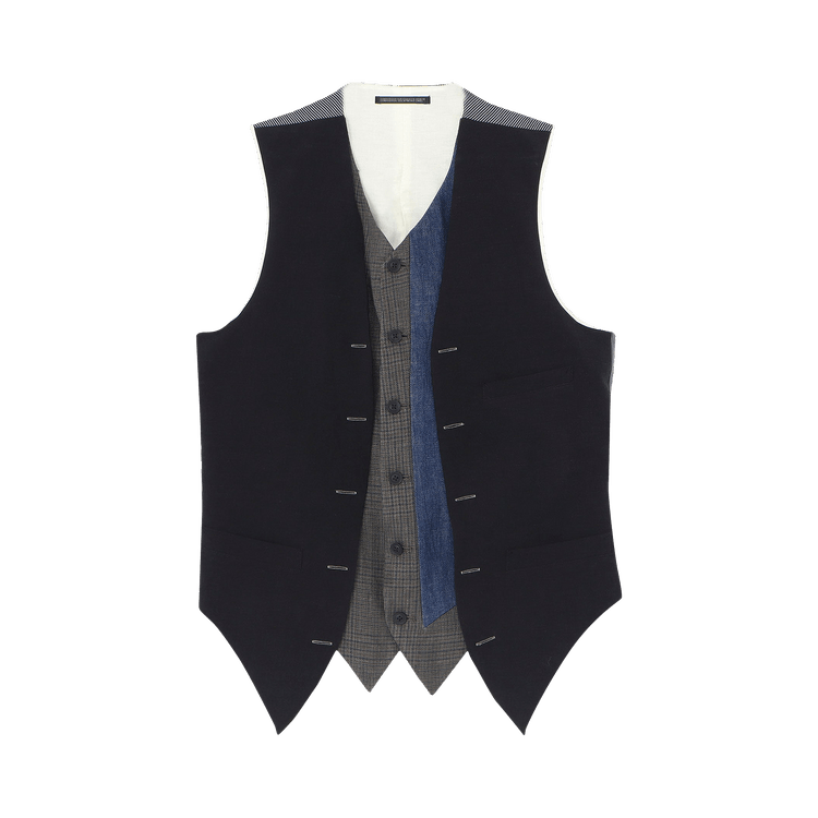 Yohji Yamamoto Pour Homme I-Double Switching Vest "Black"