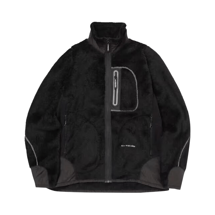 And Wander High Loft Fleece Jacket "Black"