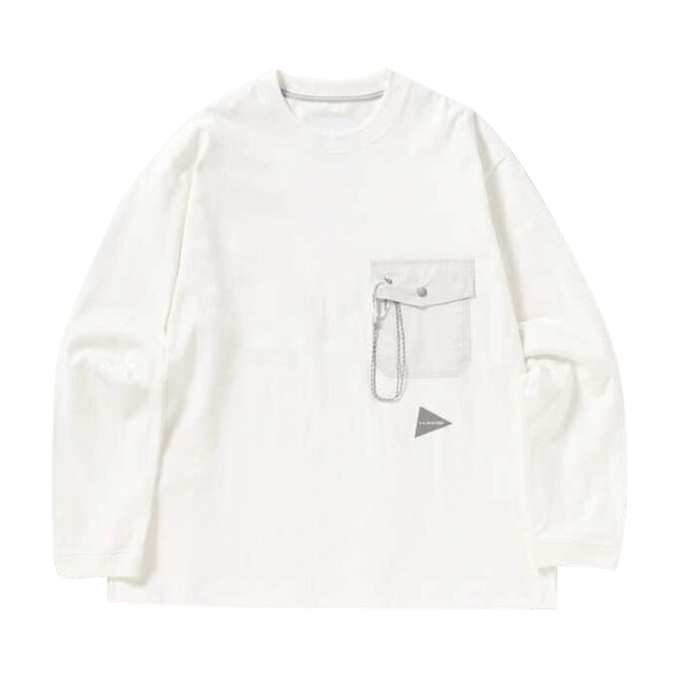 And Wander Pocket Long-Sleeve Tee "Off White"