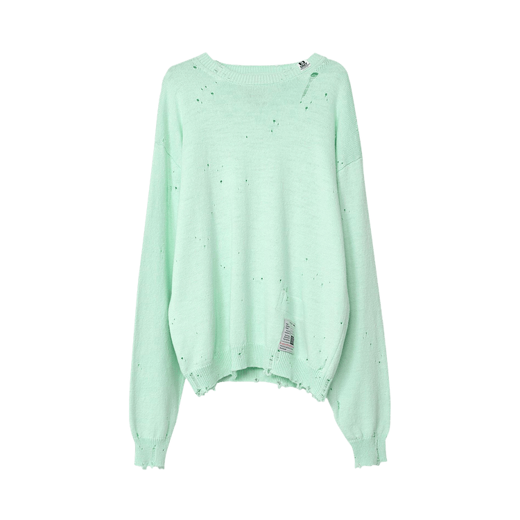 Maison Mihara Yasuhiro Distressed Knit Pullover "Green"