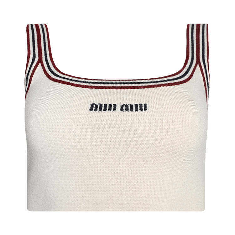 Miu Miu Knit Crop Tank Top "Natural"