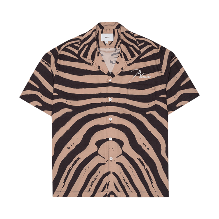 Rhude Zebra Silk Shirt "Black/Tan"
