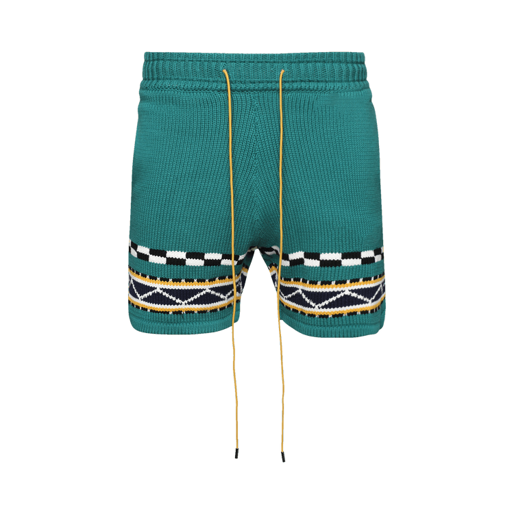 Rhude Bateau Knit Short "Emerald/Creme/Navy"