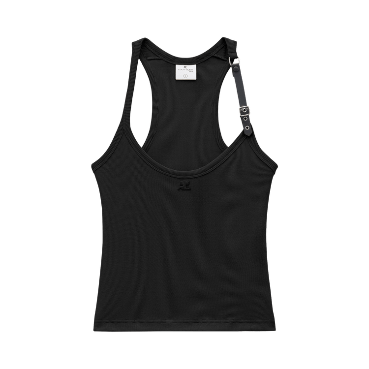 Courrèges Holistic Buckle 90's Rib Tank Top 'Black'