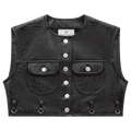 Courrèges Multiflex Vinyl Cropped Vest "Black"