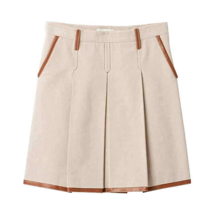 Miu Miu Canvas Skirt "Beige/Cognac"