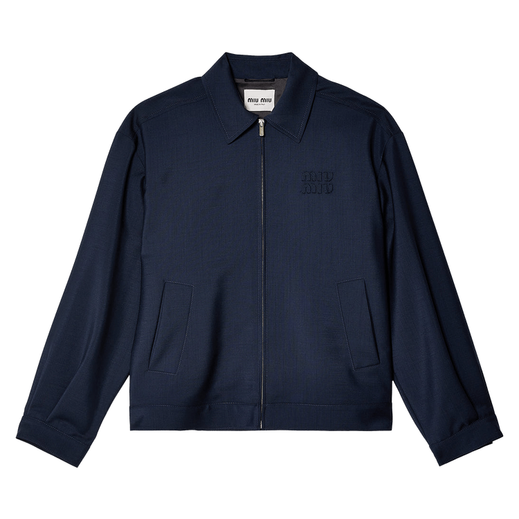 Miu Miu Kids Mohair Blouson Jacket "Navy"