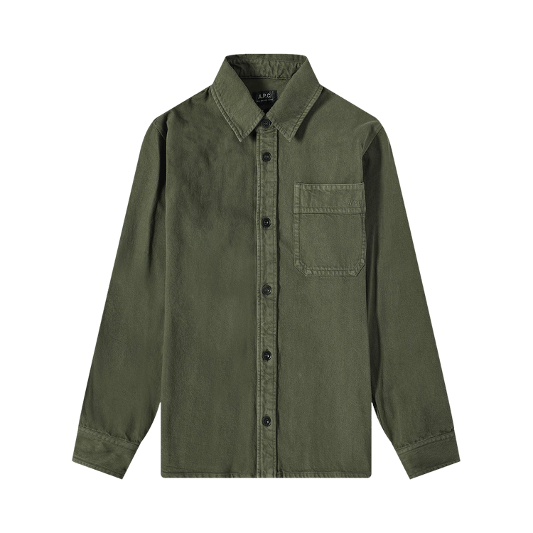 A.P.C. Basile Logo Overshirt "Forest Green"