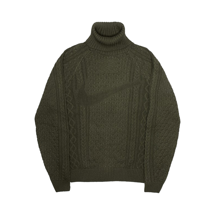 Nike Cable Knit Turtleneck Sweater "Cargo Khaki"
