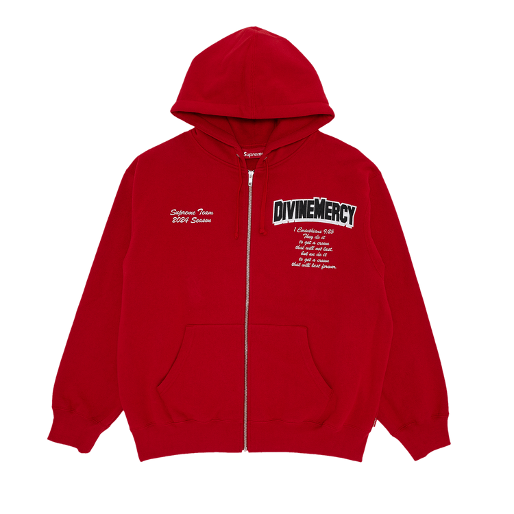 Supreme Salvation Zip Up Hooded Sweatshirt "Red"