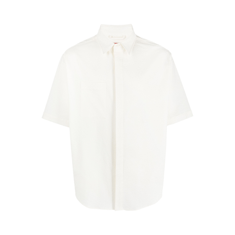 424 Textured Finish Short-Sleeve Shirt "White"
