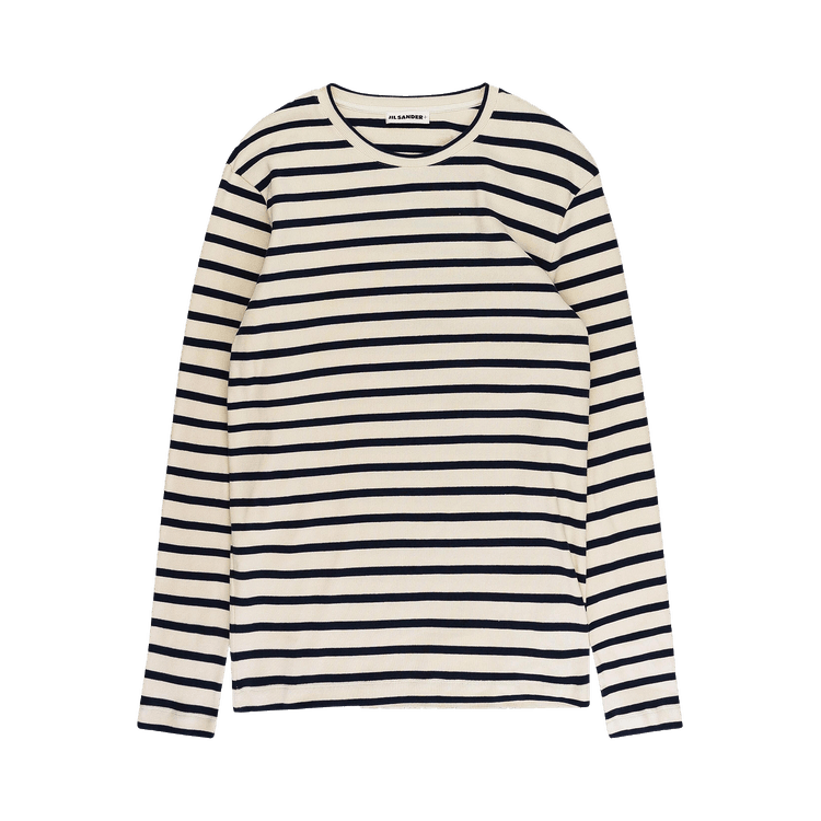 Jil Sander Striped Crewneck T-Shirt "White/Navy"
