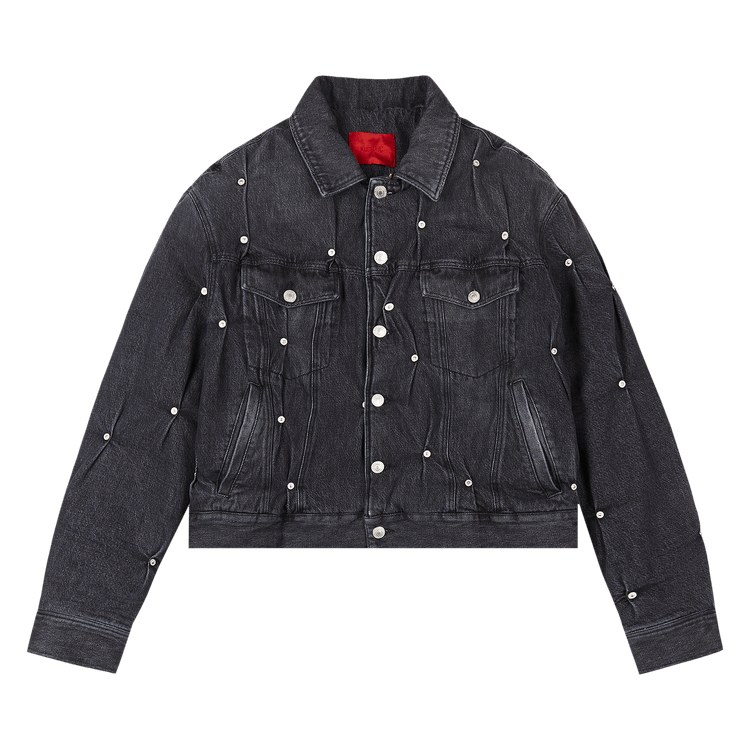 KUSIKOHC Multi Rivet Denim Padded Jacket "Black"