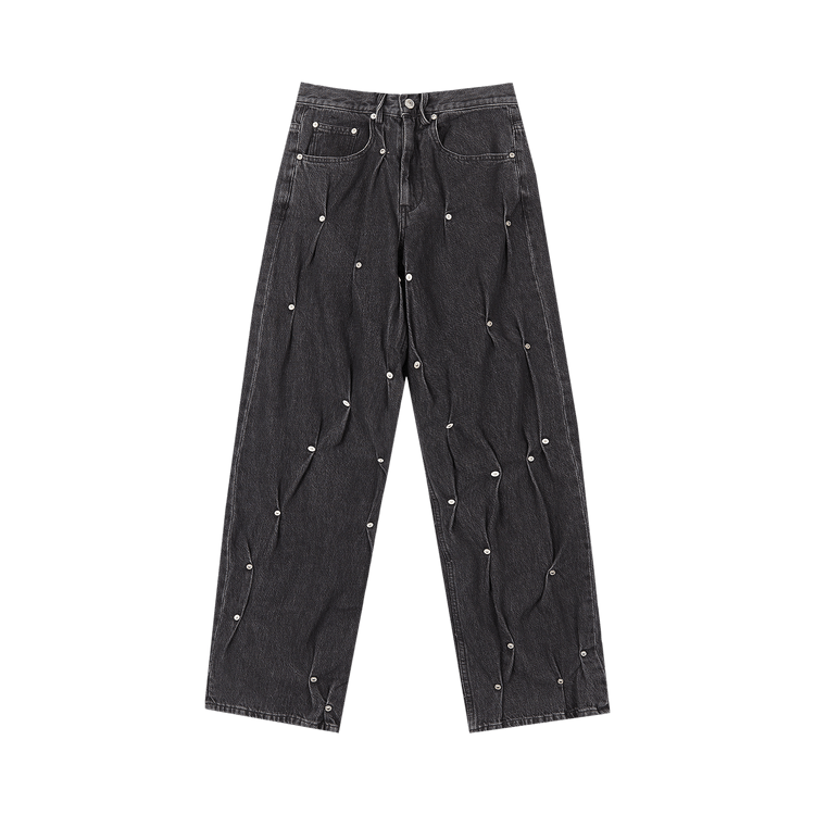 KUSIKOHC Multi Rivet Denim Pants "Black"