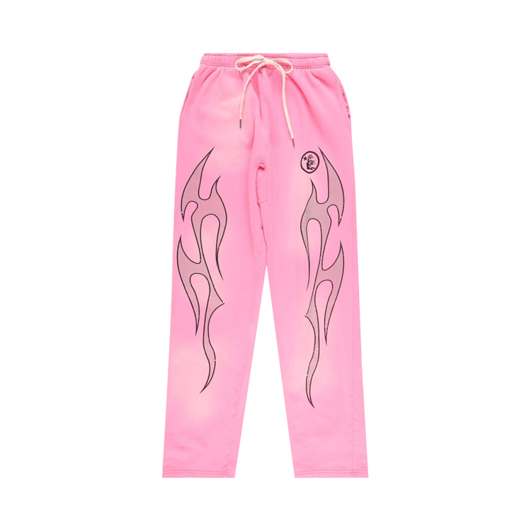 Hellstar Flame Sweatpants "Pink/Silver"