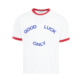 Mr. Saturday Glo Ringer Tee "White/Blue"
