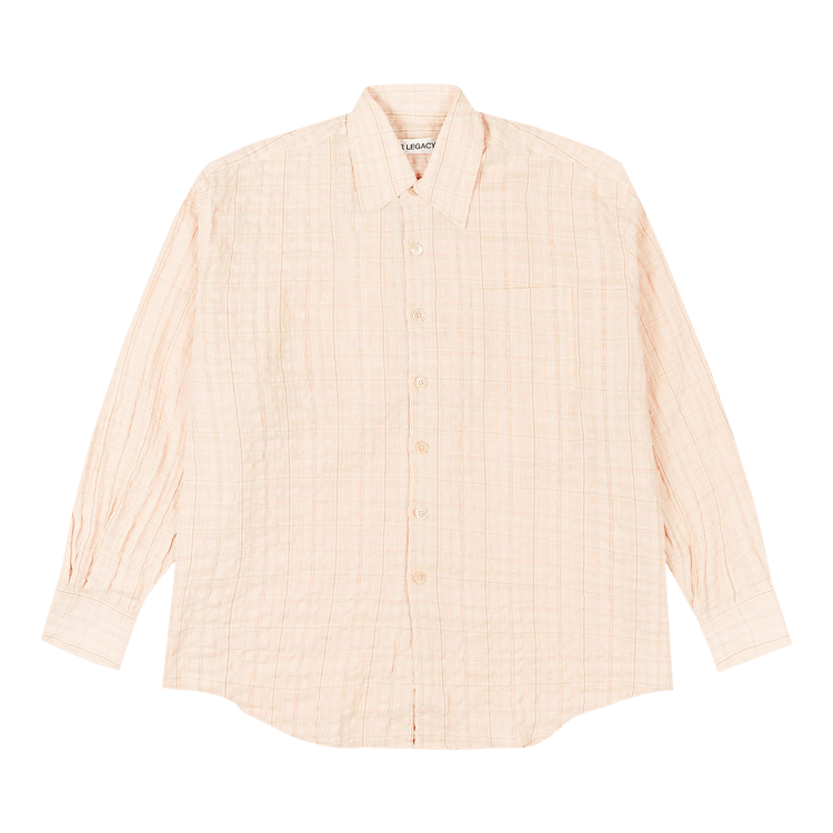 Our Legacy Check Seersucker Borrowed Button Down Shirt "Beige"