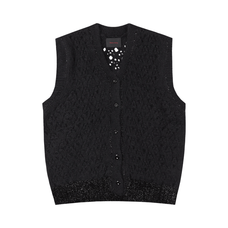 Simone Rocha Tinsel Knit Vest "Black"