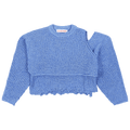 Ottolinger Knitted Deconstructed Wrap Knit Top "Blue"