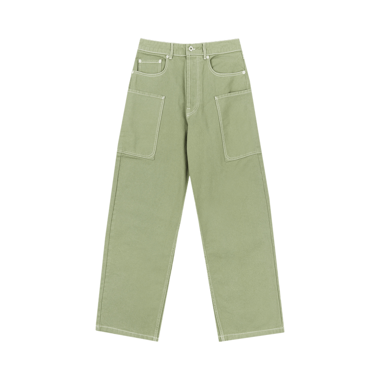 Kenzo Elephant Flag Monkey Fit Jeans "Almond Green"