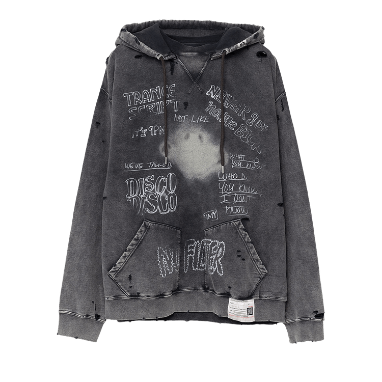 Maison Mihara Yasuhiro Bleached Hoodie "Black"