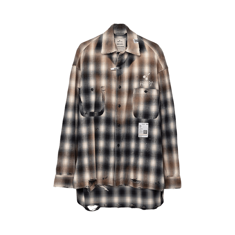 Maison Mihara Yasuhiro Vintage Like Check Long-Sleeve Shirt "Black"