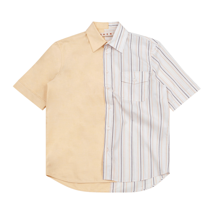 Marni Half Poplin Striped Shirt "Ivory"