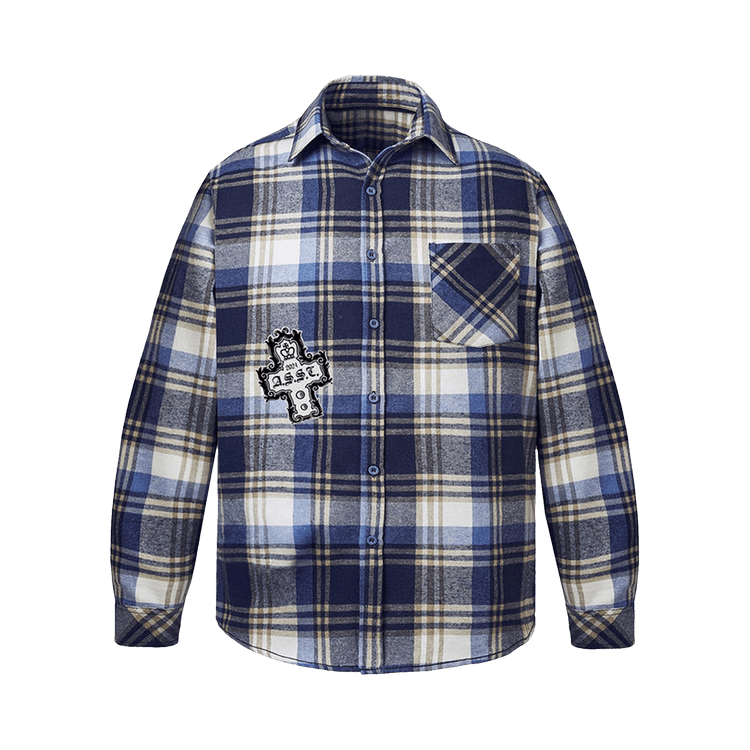 Anti Social Social Club Crown Flannel "Blue/Ecru"