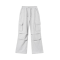 Coperni Fleece Wide Leg Cargo Pants "Pale Grey"