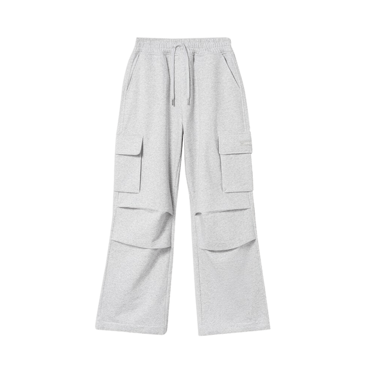 Coperni Fleece Wide Leg Cargo Pants "Pale Grey"