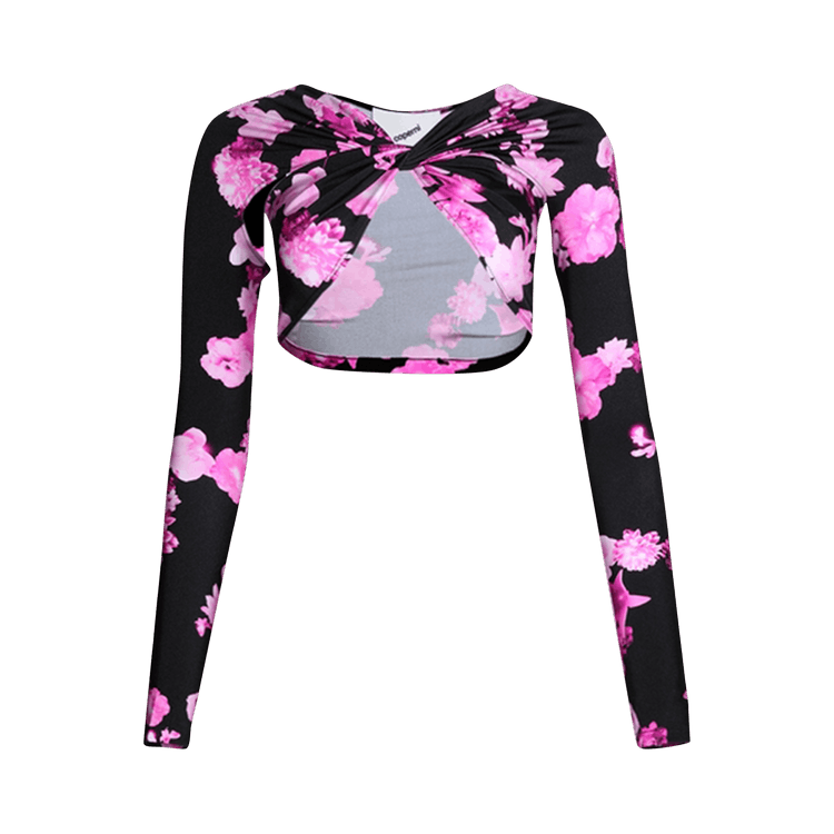 Coperni Cropped Draped Top "Pink/Black"