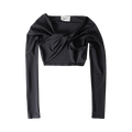 Coperni Cropped Draped Top "Black"