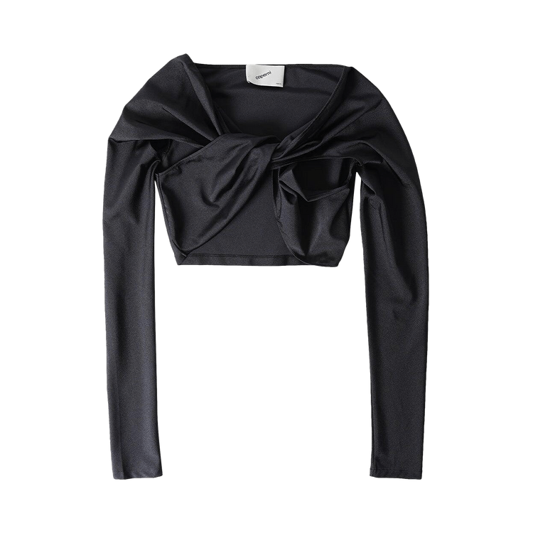 Coperni Cropped Draped Top "Black"