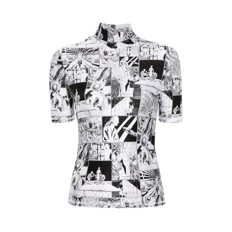 Coperni High Neck Fitted Top "Black/White"