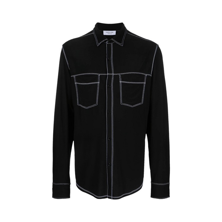 Marine Serre Fluid Button Down Shirt "Black"