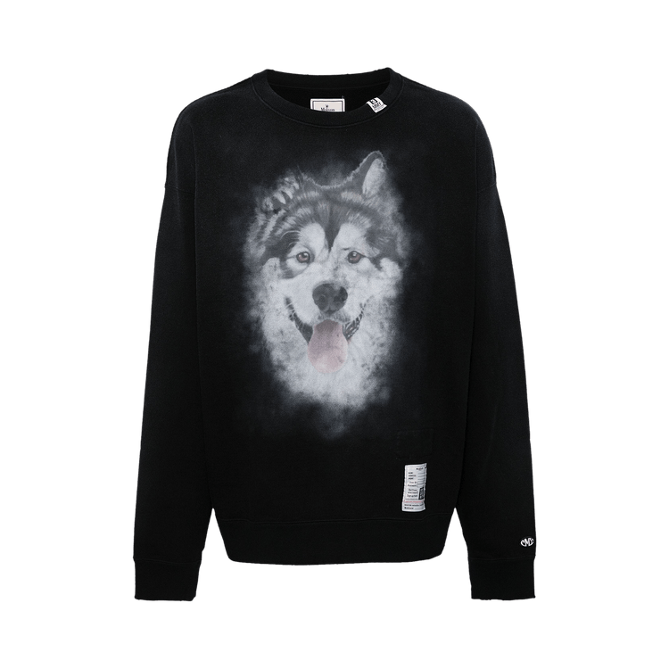 Maison Mihara Yasuhiro Distressed Dog Printed Pullover "Black"