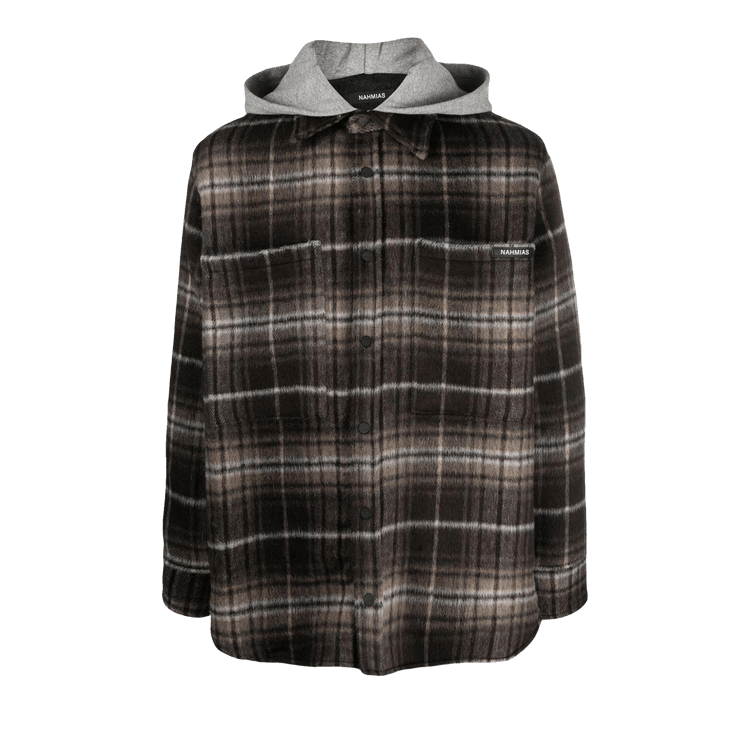 Nahmias Hooded Flannel Shirt "Brown"